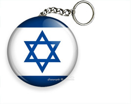 ISRAELI SYMBOL STAR OF DAVID ISRAEL FLAG HD KEYCHAIN KEYFOB CHAIN RING G... - £12.35 GBP+