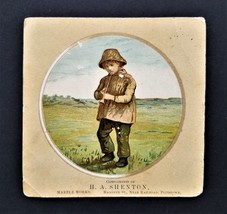 1880s Antique H A Shenton Pottstown Pa Marble Works Ad Trade Card - £37.82 GBP