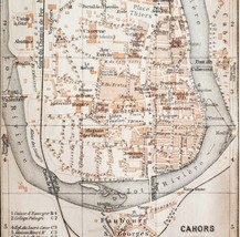 Map Cahors Southern France Rare 1914 Lithograph WW1 Street Mini Sheet DWAA20B - £31.63 GBP