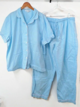 Alexander DelRossa WM 2X Sleepwear Top and Pants Blue Polka Dot Short Sl... - $24.18