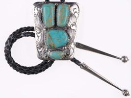 1980&#39;s R Peter Navajo Sterling and turquoise bolo tie - $282.15