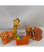 Fisher Price Little People Cheetah Bear Giraffe Food Basket Lot - $12.95