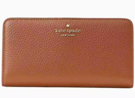 Kate Spade Dumpling Large Slim Bifold Wallet Brown Leather KA575 NWT $179 FS - £49.75 GBP