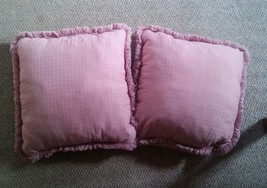 000 Set of 2 16x16 Pink Throw Pillows Sofa Couch Fringed Edges - £15.62 GBP