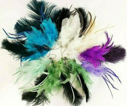 Christmas Feather Ornaments W/Loops and Clips Set Of 12 Multi Color 7&quot; - $21.49