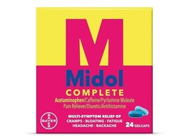 Midol Complete Multi-Symptom Pain Relief 24 Gelcaps Exp 01/26 - $8.45