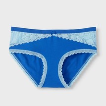 No Boundaries Women&#39;s Cotton W Lace Hipsters Cobalt Splash Size Small 1 Pair - £7.17 GBP