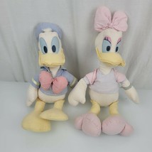 Disney Donald and Daisy Duck Seersucker Stuffed Plush Animal Dolls Cloth - £25.88 GBP