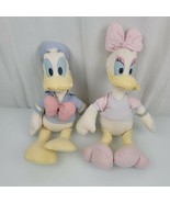 Disney Donald and Daisy Duck Seersucker Stuffed Plush Animal Dolls Cloth - £27.04 GBP