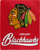 Chicago Blackhawks 50&quot; by 60&quot; Plush Raschel Signature Throw Blanket - NHL - £28.48 GBP