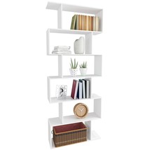 6-Tier Geometric Bookcase, Narrow Tall Etagere Bookshelf Display Shelf And Room  - £134.45 GBP