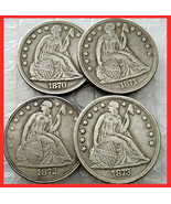 Rare Antique United States Full Set 1870-1873cc Year 4Pcs Seated Liberty... - £27.61 GBP