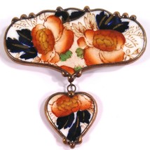 John Maddock and Sons Brooch Pin Heart Shape Two Piece Porcelain Shards Vintage - £20.73 GBP