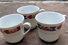 TTC China made Japan Pack of 3 Unique Porcelain Tea Cups lot Hand Painted Floral - $32.96