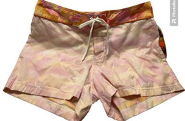 NWT Big Flirt Womens Swim Shorts Size 7 Pink Orange Floral Hawaiian Aloh... - £13.98 GBP