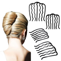 4 Pcs Hair Fork Clip Metal Hair Side Combs Bun Updo Hair Sticks French T... - $22.51