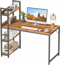 Cubicubi Computer Desk 47 Inch With Storage Shelves Study Writing, Rusti... - $1,638.22 MXN