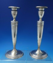 Roanoke by Gorham Sterling Silver Candlestick Pair #A12634 c.1915 10&quot; (#5974) - £391.72 GBP