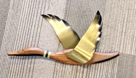 1960's Wood &amp; Metal Duck in Flight Wall Hanging Masketeers Belington Vir... - $29.21