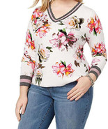 allbrand365 designer Womens Varsity Sweater, 1X, Bright White - £78.86 GBP