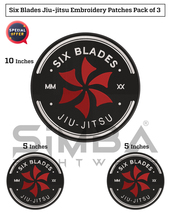 BJJ Six Blades Embroidery Patches Bjj Gi Patches Martial Arts Kimono Pat... - £24.31 GBP