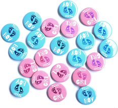 50 Pcs Gender Reveal Badges Button Pins Team Boy Team Girl Button Pins G... - £11.78 GBP