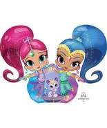 Shimmer and Shine Giant Gliding Foil Mylar Balloon Birthday Party Suppli... - $13.95