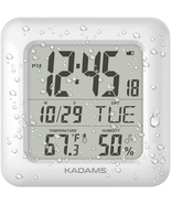 Digital Clock With Large LCD Screen Temperature &amp; Humidity Display White... - £43.17 GBP