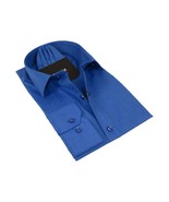 Men Shirt Hankie CASILA Turkey Cotton Blend Long Sleeves 501760-19 Royal... - $751.06 MXN