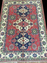 4&#39; x 6&#39; Kazak Rectangular Rug Paki Afghan Handmade Rug - £402.88 GBP