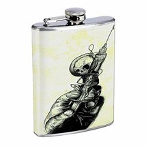 Needle Addiction Drug Hip Flask Stainless Steel 8 Oz Silver Drinking Whiskey Spi - £7.82 GBP