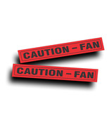 2X CAUTION FAN Large Decal radiator fan shroud classic Ford GM muscle cars - £10.91 GBP