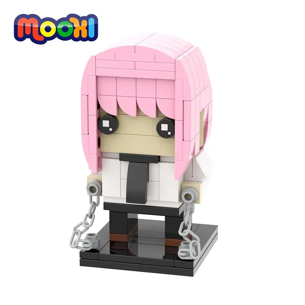 MOOXI Chainsaw Man 152Pcs MOC BricksHeaded Anime Makima DIY Building Blocks - £12.98 GBP