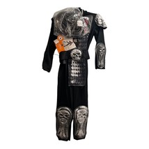 Iron Skull Ninja Kids Light Up Halloween Costume Jumpsuit Mask 12-14 Large - £8.41 GBP