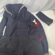 Vintage WW2 Us Navy Wool Jacket Pants Hat 48R - £38.69 GBP
