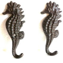 NEW CAST IRON SEAHORSE NAUTICAL HOOK HANGER DECOR - SALTWATER DECOR - 1 ... - €12,11 EUR