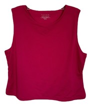 TAHARI Modern Essentials Women&#39;s Cropped Tank Top Size XL Magenta - £11.66 GBP