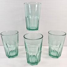 (4) Crisa Boston Green Coolers Set Panels Tumblers Libbey Gibraltar Styled Lot - £31.35 GBP