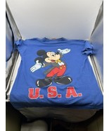 Vintage 1980s Walt Disney World Epcot Mickey Mouse USA T-shirt Extra Lar... - £75.46 GBP