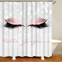 Girly Rose Gold Eyelash Makeup Shower Curtain Bath Curtain Set Spark Rose Drip - £18.44 GBP+