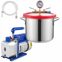 1.5 Gallon Vacuum Degassing Chamber Kit Stainless Steel Degassing Chamber 5.... - £95.04 GBP