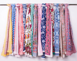 Cotton Scarf For Women Indian Floral Print Beach Wrap Cover Up Sarong 5pcs - $17.07+