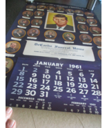 Vintage THE ALL AMERICAN CALENDAR 1961 - 40 x 22&quot; VGUC BACK W/CONSTITUTI... - $341.48 MXN
