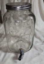 Vintage Yorkshire Glassware Large Tea Water Jug With Spout Embossed 12&quot; ... - $21.99