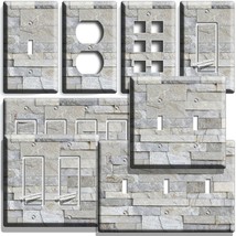 Rustic Gray Stacked Stone Style Light Switch Outlet Wall Plate Kitchen Art Decor - £8.93 GBP+