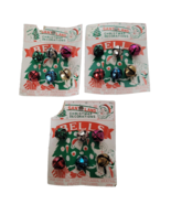 3 Cards Of 6 Vintage Santa Land Christmas Bells Decorations Made Japan S... - $18.69