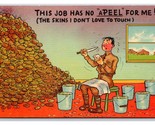 Military Comic Peeling Potatoes Has No A-Peel Linen Postcard S4 - $4.90