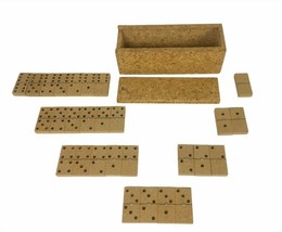 Cork Dominoes Double Six Complete Set Metal Spinners with Box - £27.19 GBP