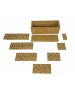 Cork Dominoes Double Six Complete Set Metal Spinners with Box - $656.61 MXN