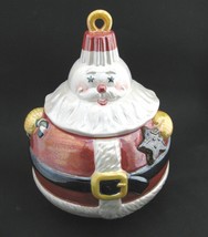 Department 56 Glazed Round Santa Claus Cookie Jar Christmas Treat Orname... - $22.72